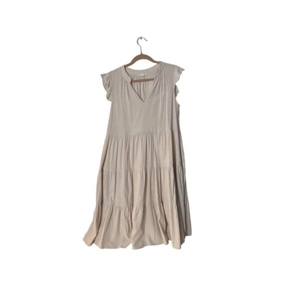 Label Of Love Beige Tiered Maxi Dress 100% Cotton Womens Size M - Picture 1 of 6